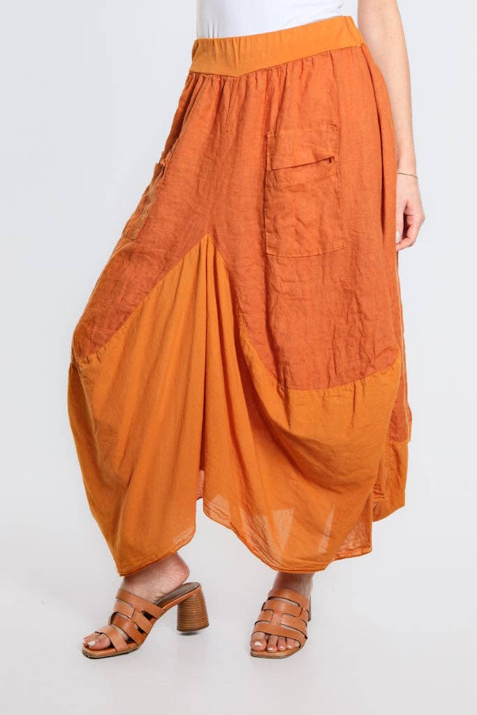 TINA Stephens Italy/Tees By Tina - Wholesale Skirt - Women's - Brenna Cotton/Linen Bunched Pocket Skirt (SL102W)21