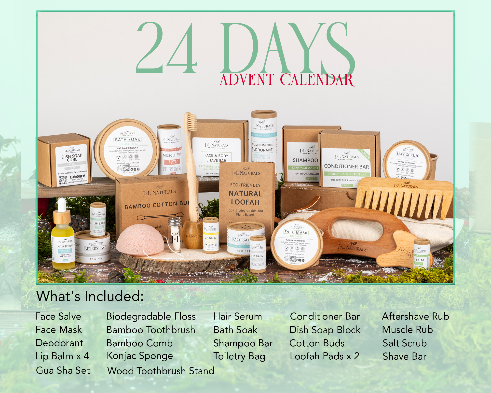 J&L Naturals - Wholesale Bath & Body Set - Valentine's Day Advent Calendar 2026, Countdown2