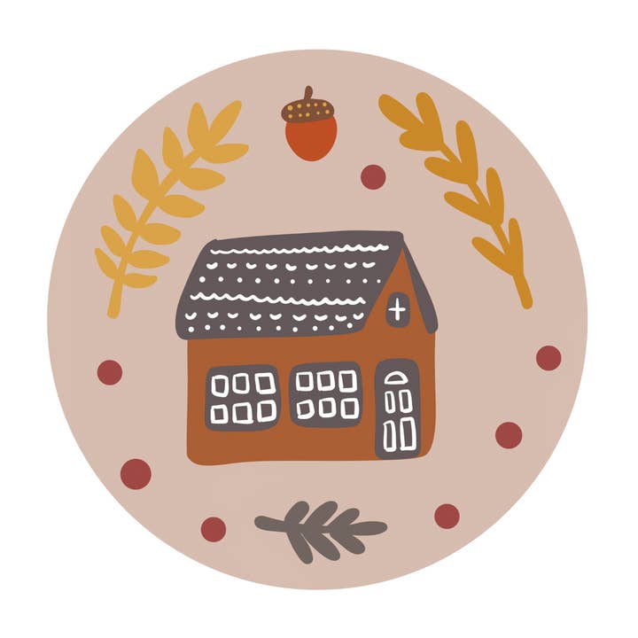 Made by Nilina - Wholesale Compact Mirror - Woodland Cabin Pocket Mirror - Deer Mushroom Nature Folk Art3