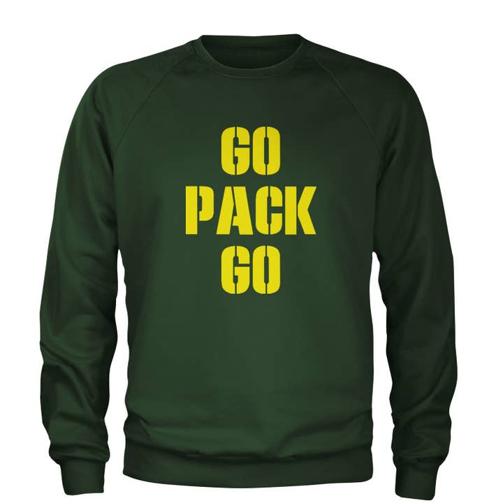 Go Pack Go Green Bay Adult Crewneck Sweatshirt for wholesale by Expression Tees
