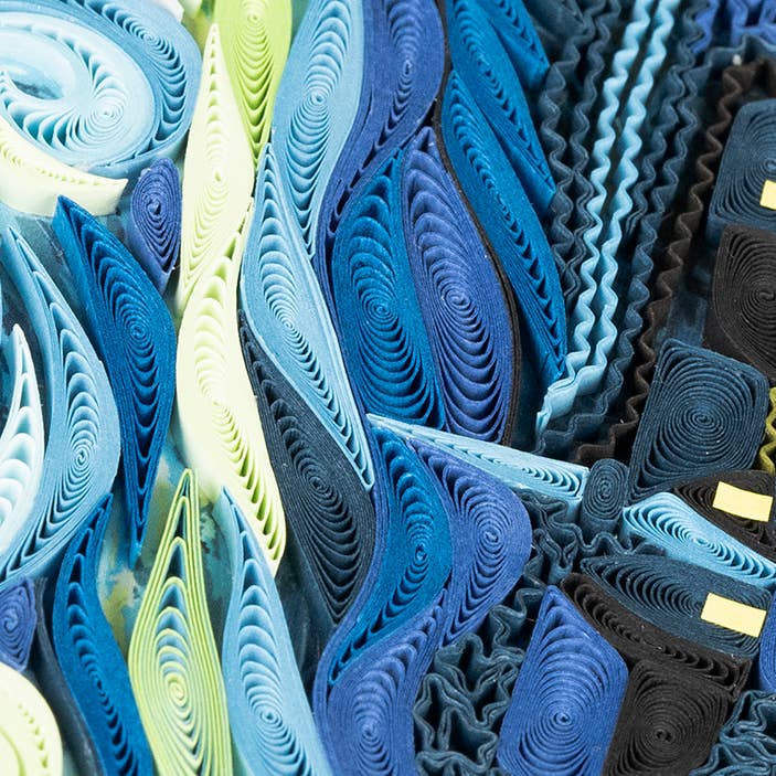 Quilling Card - Wholesale Everyday Greeting Card - Artist Series - Quilled Starry Night, Van Gogh Greeting Card3