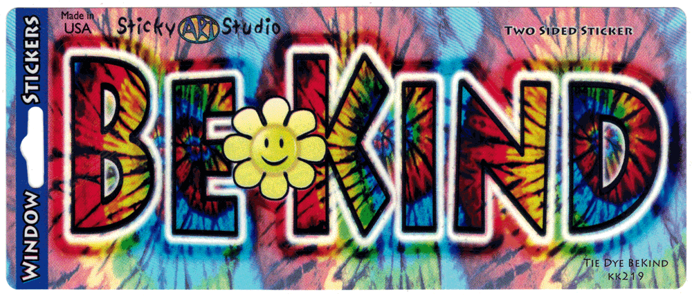 Gypsy Rose - Wholesale Sticker - Be Kind Tie Dye Daisy Window Sticker0