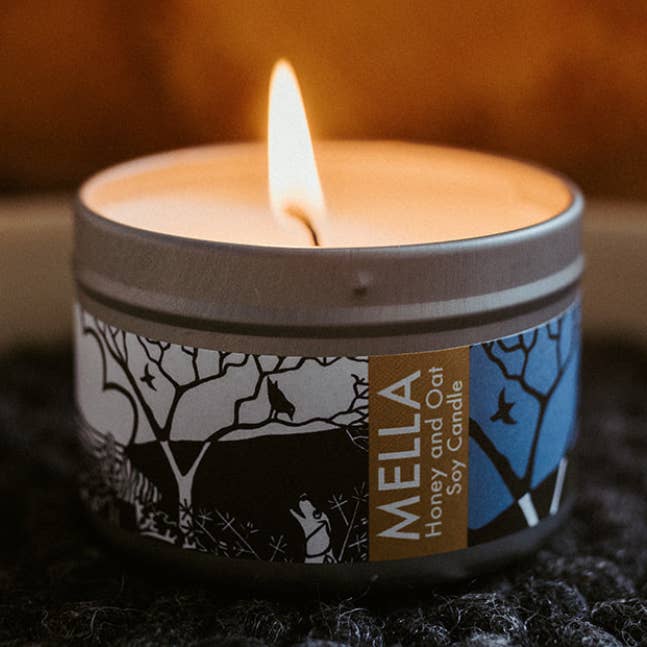 Honey and Oat Travel Candle for wholesale by MELLA Handmade Soap