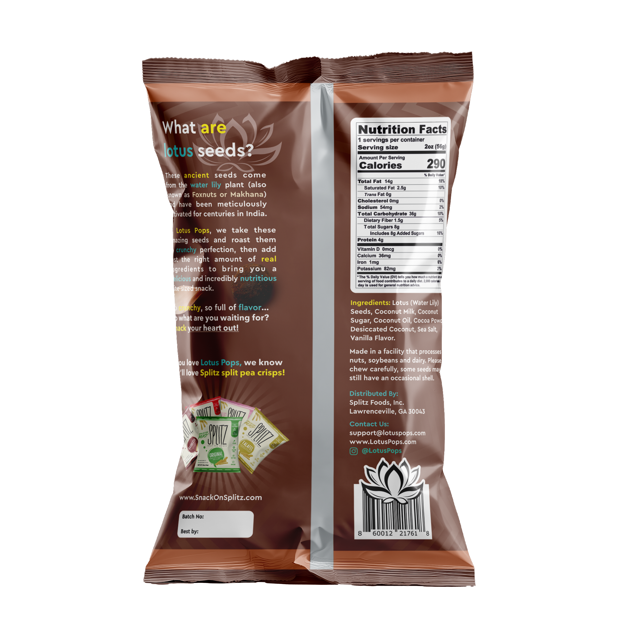 Lotus Pops - Wholesale Puffed Snack - Lotus Pops Dreamy Chocolate 2oz2