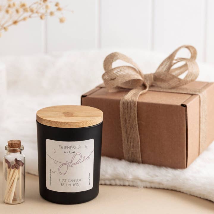 Happy Inky - Wholesale Jar/Filled Candle - Friendship Is A Knot That Cannot Be Untied Scented Candle