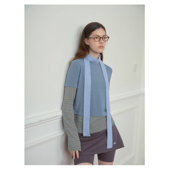 Sweetkama – Cachecol - Mulher por atacado – Lenços de lã skinny de cor sólida para senhora YW01318