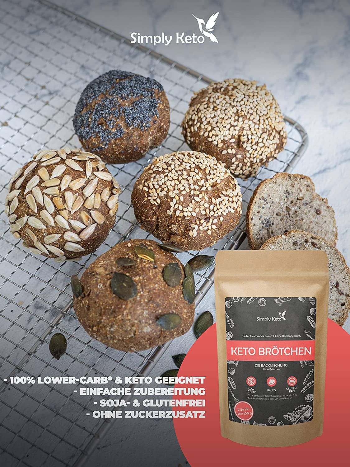 Simply Keto – Großhandel Brotbackmischungen – Keto Brötchen Backmischung8