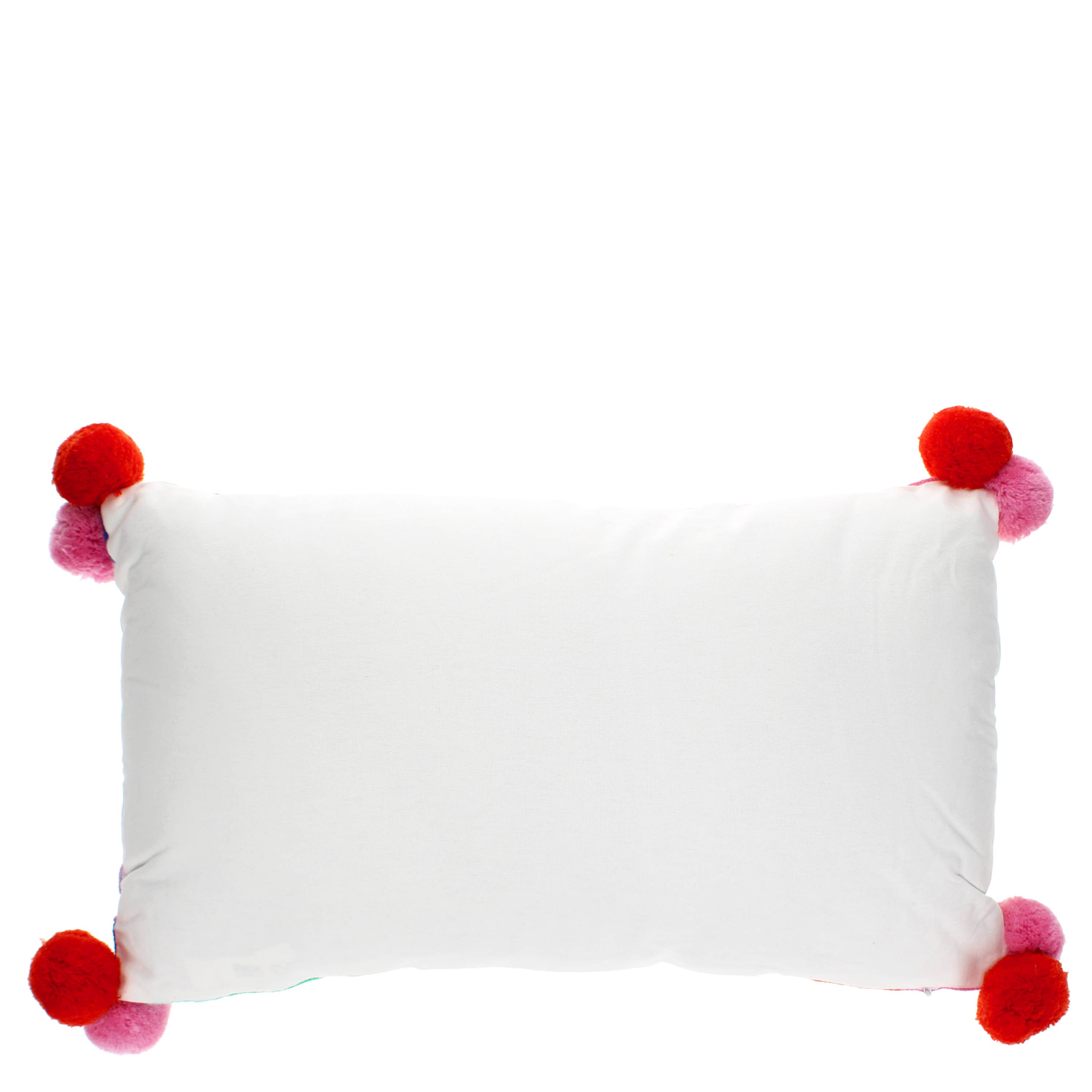Rex B2B - UK - Vente Oreiller/coussin - Enfant et bébé - Coussin brodé avec pompons - Arc-en-ciel2