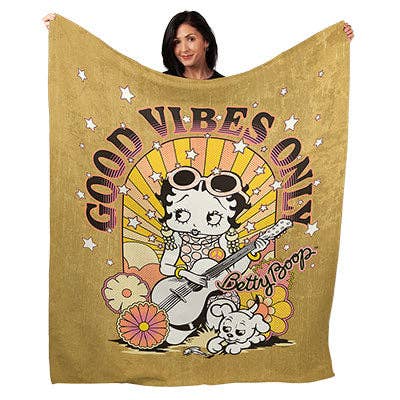 50" x 60" Good Vibes Only Betty Plush Minky Blanket for wholesale by Artopia