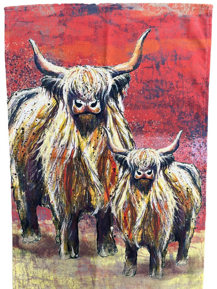 Cow Tea Towel for wholesale by Dollyhotdogs