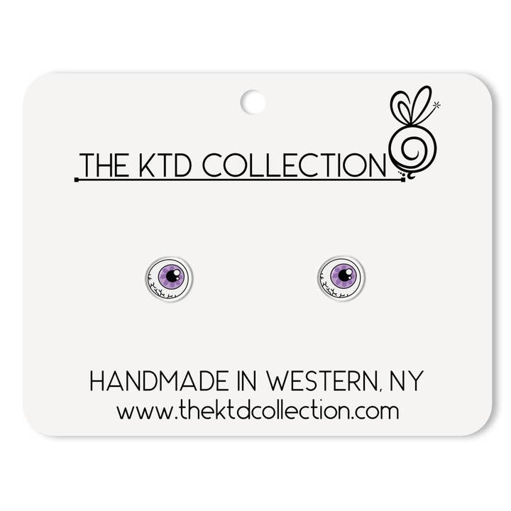 Purple Eyeballs Stud Earrings for wholesale by The KTD Collection