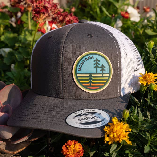 MT Brand Apparel - Wholesale Trucker Hat - Unisex - Three Pine Circle- Leather Patch Hat - CUSTOMIZABLE2