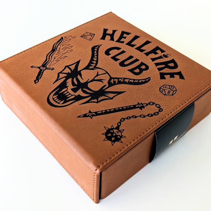 NTSD Gaming and Bookish Goods - Wholesale Dice - Hellfire Club - D&D - Vegan Leather Dice Box