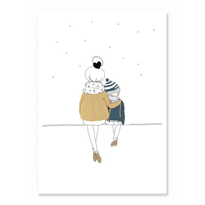 Love Mum And Boy Winter Print for wholesale by MY LOVELY THING