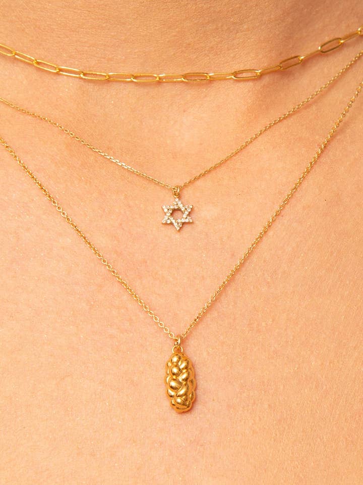 Challah Charm Necklace for wholesale by Banana Menorah