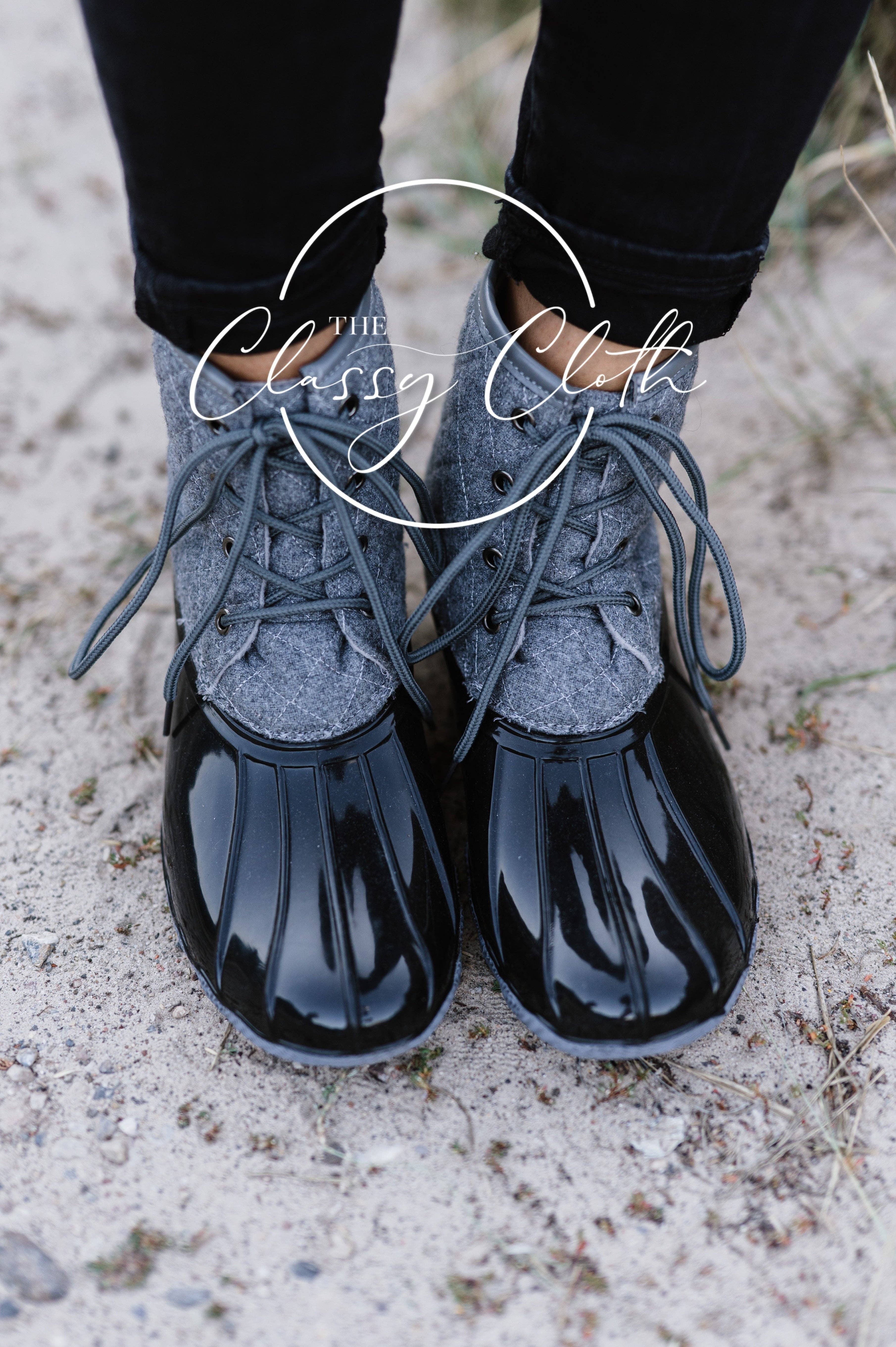 The Classy Cloth WS - Venta al por mayor Botas de agua - Mujer - Botas de pato Danielle - gris acolchado RTS0