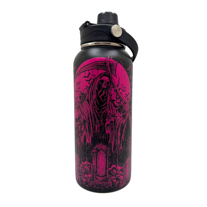 vampirefreaks - Wholesale Water Bottle - Graveyard Grim Reaper 32 Oz Water Bottle