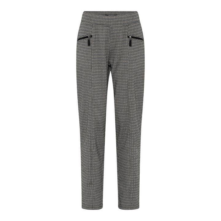 119-874 Pantalon extensible à petits carreaux, 32660 - Marron/Camel pour la vente par MICHA A/S