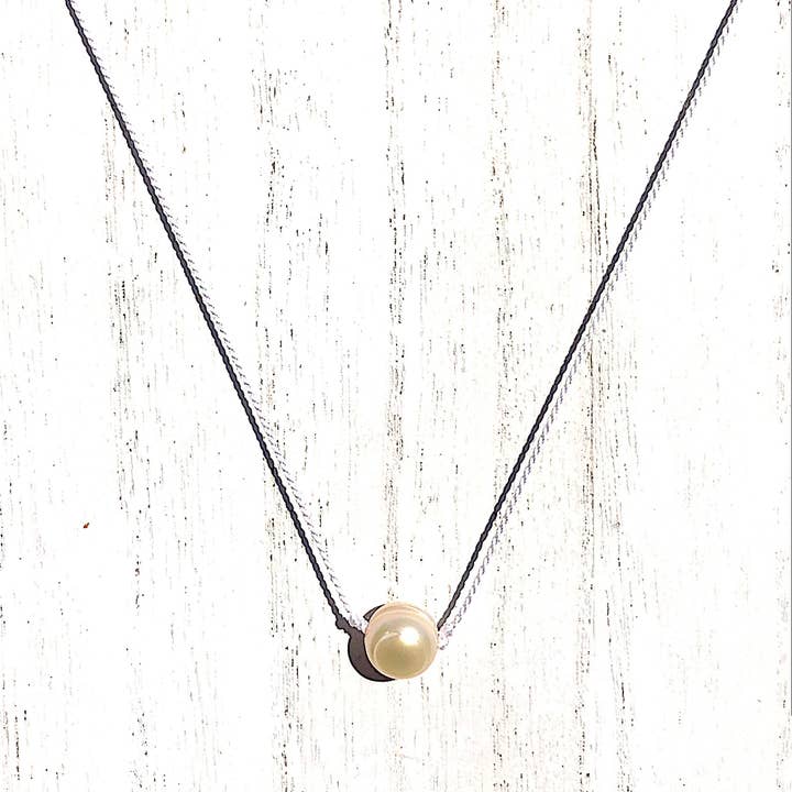 Pearl Necklace, Silk Cord, Freshwater Pearls, Sterling for wholesale by ShellyCakes