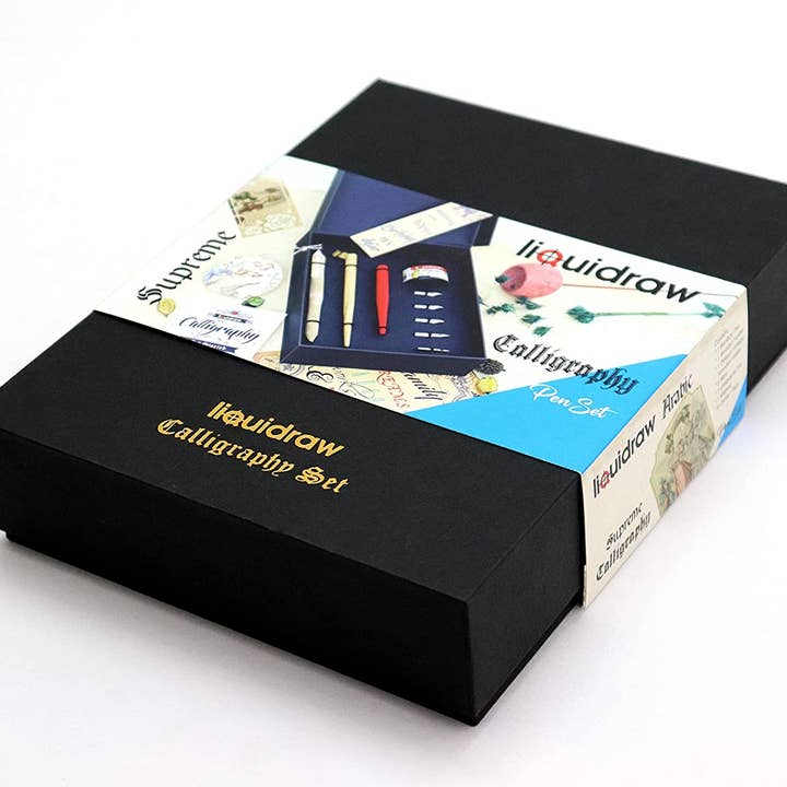 Liquidraw - Vendita all'ingrosso Kit per lavoretti fai da te - Set di Calligrafia Araba Liquidraw con Pennini per Penna a Immersione, Portapenne, Penne di Bambù, Penna di Legno con Inchiostro Nero per Calligrafia, per Mancini, Artisti, Principianti, Adulti e Bambini