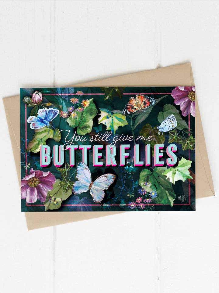 Tarjeta de felicitación de las mariposas para venta al por mayor de Bear and Bloom