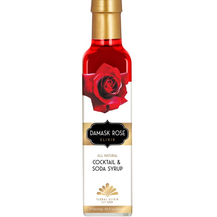 Rose Elixir. All Natural Cocktail & Soda Syrup. for wholesale by Floral Elixir Co.