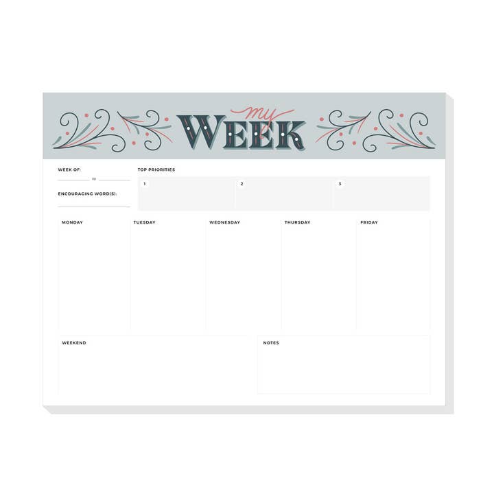 My Week Weekly Planner Notepad for wholesale by By Amanda Fitz