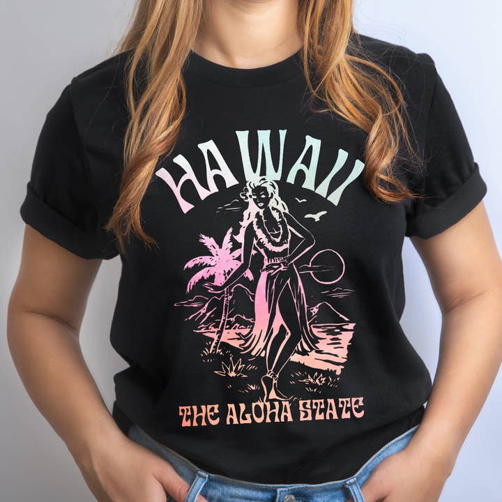 Aloha State Tee | Hawaii Tee Shirt | Summer Tee for wholesale by Dakota Soul Tees