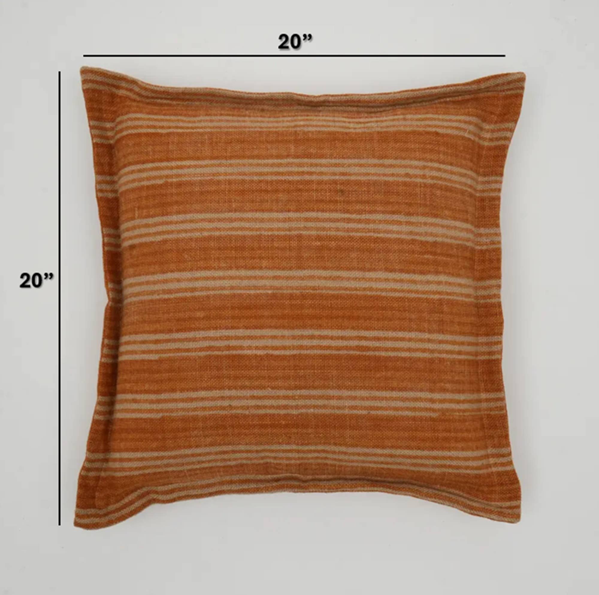 ExpoBazaar - Wholesale Cushion Set - Throw Pillow, Double Sided Stripe Pattern Jute Pillow 20x20"2