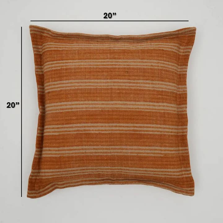 ExpoBazaar - Wholesale Cushion Set - Throw Pillow, Double Sided Stripe Pattern Jute Pillow 20x20"2