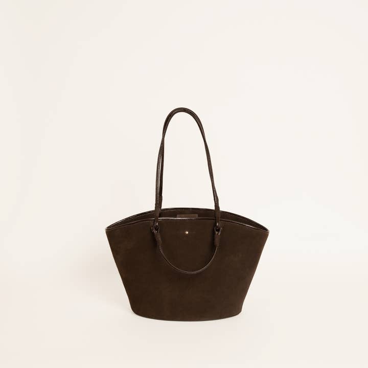 Maradji - Wholesale Tote Bag - Women's - CHOCOLATE SUEDE LEATHER TOTE BAG PALAS6