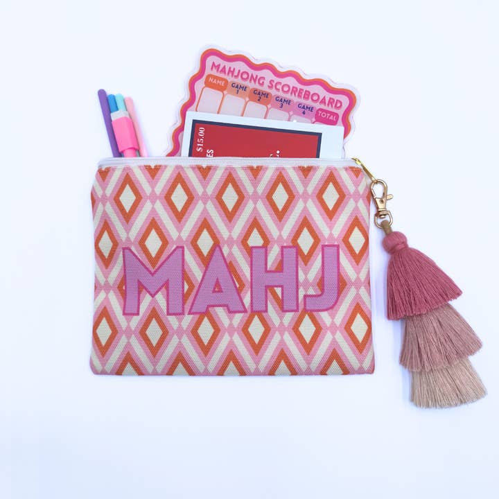 My Fair Mahjong - Wholesale Pouch - Women's - Mahjong Card & Accessory Bag | Fits Oversized League Cards & Mini 20mm Mahjong Tile Sets