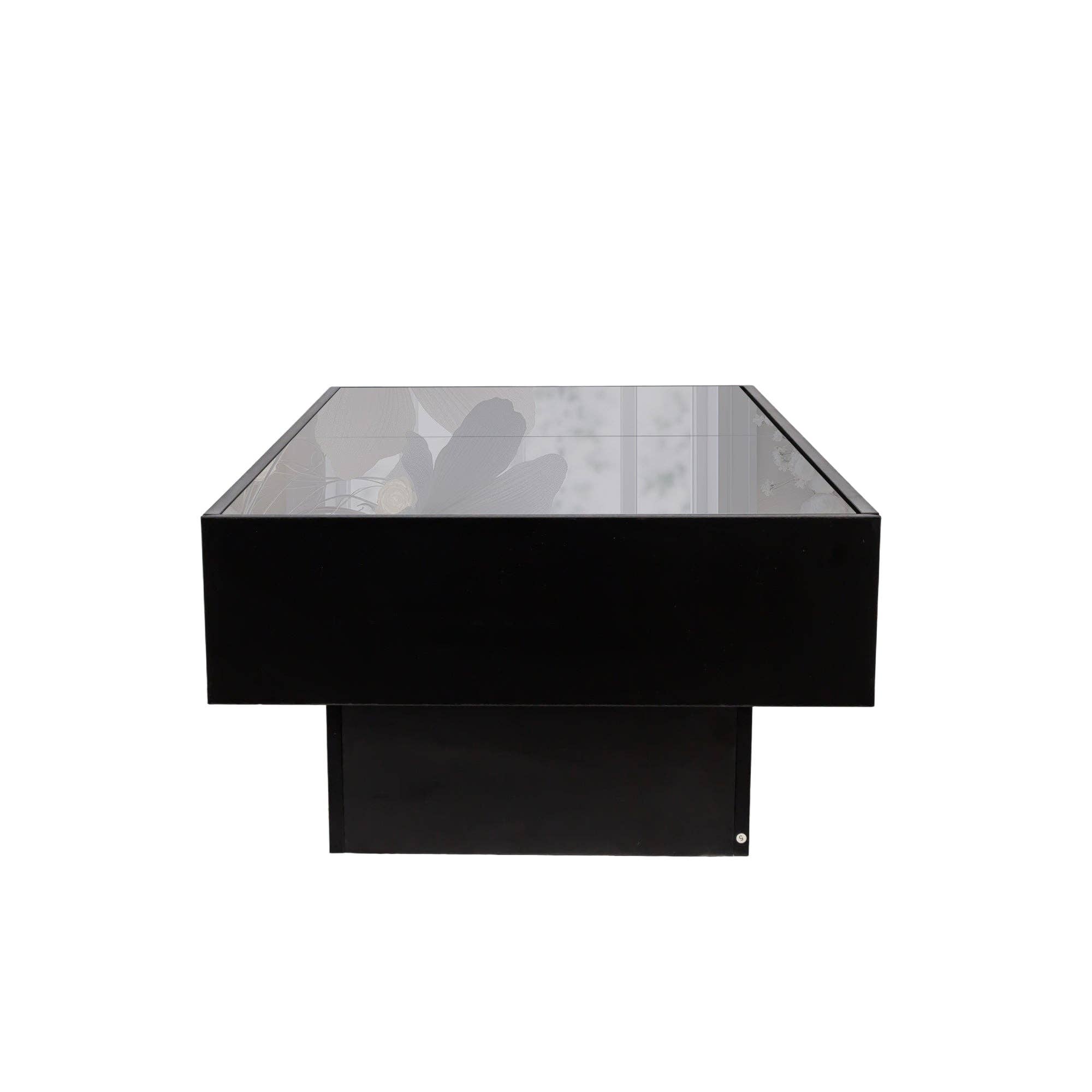 39F Inc. - Vente Tables basses - Table basse coulissante avec rangement caché, MDF noir7