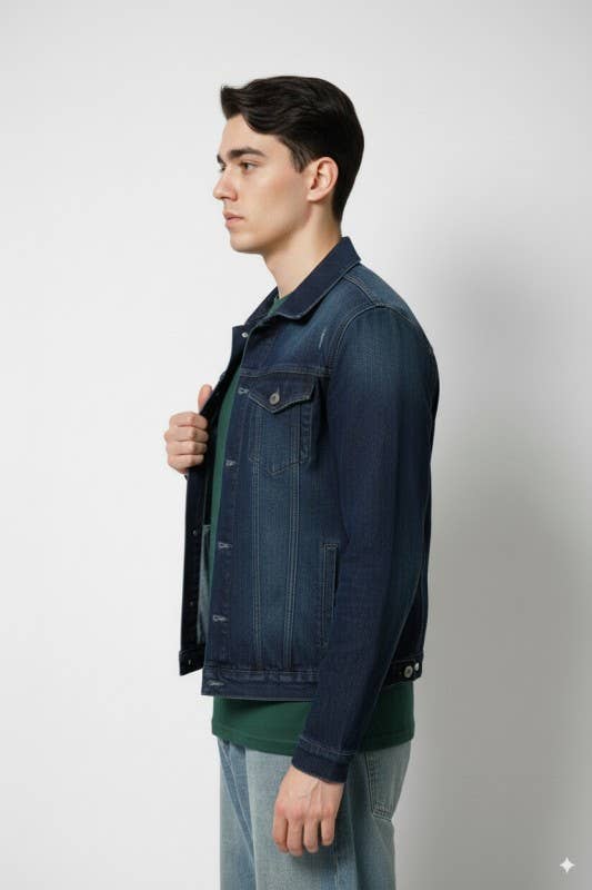 Dark Blue HAWKS BAY MEN'S DENIM TRUCKET JACKET for wholesale on Faire1