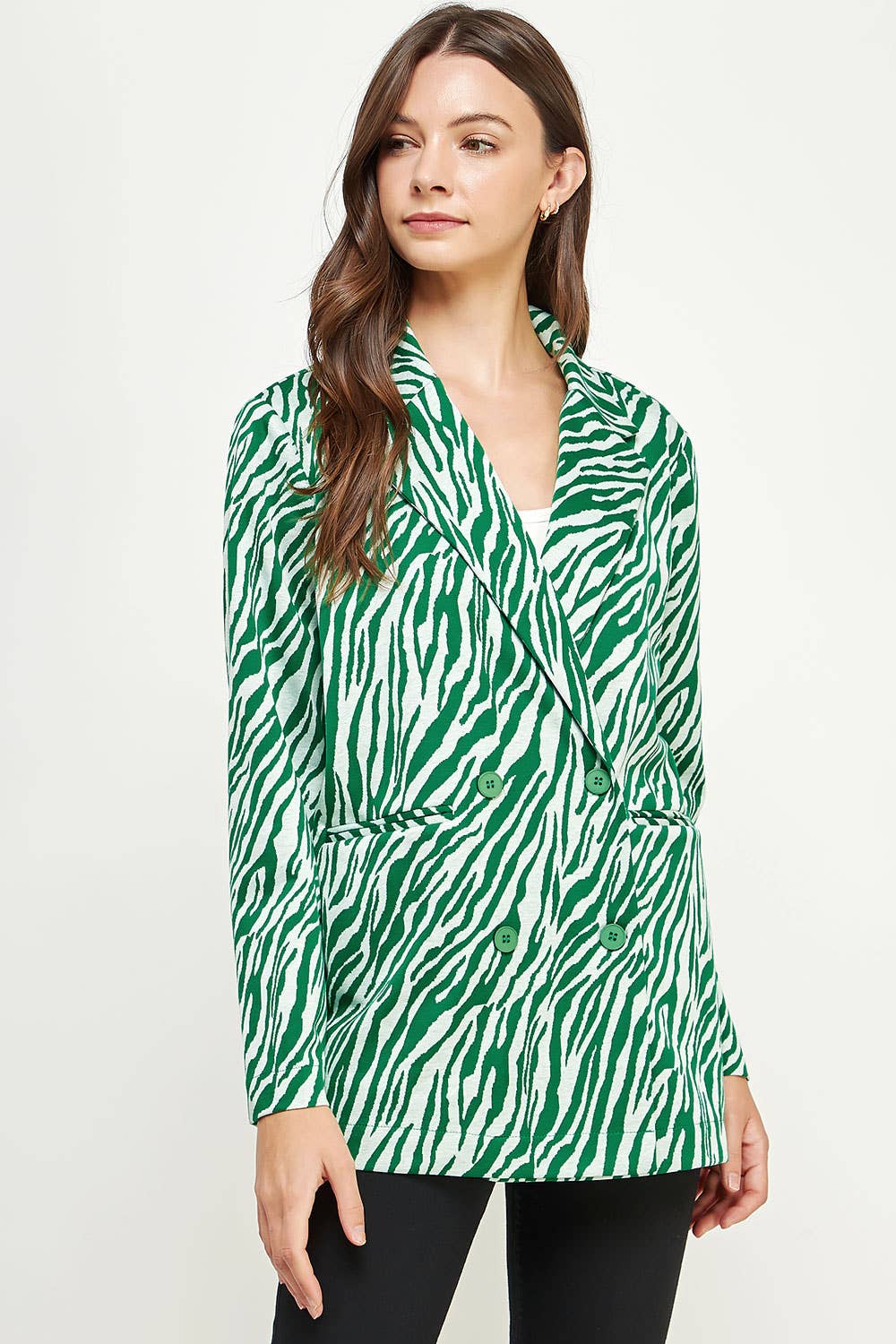 Strut & Bolt – Engroshandel Blazer - Dame – Zebra Mønster Strik Blazer13