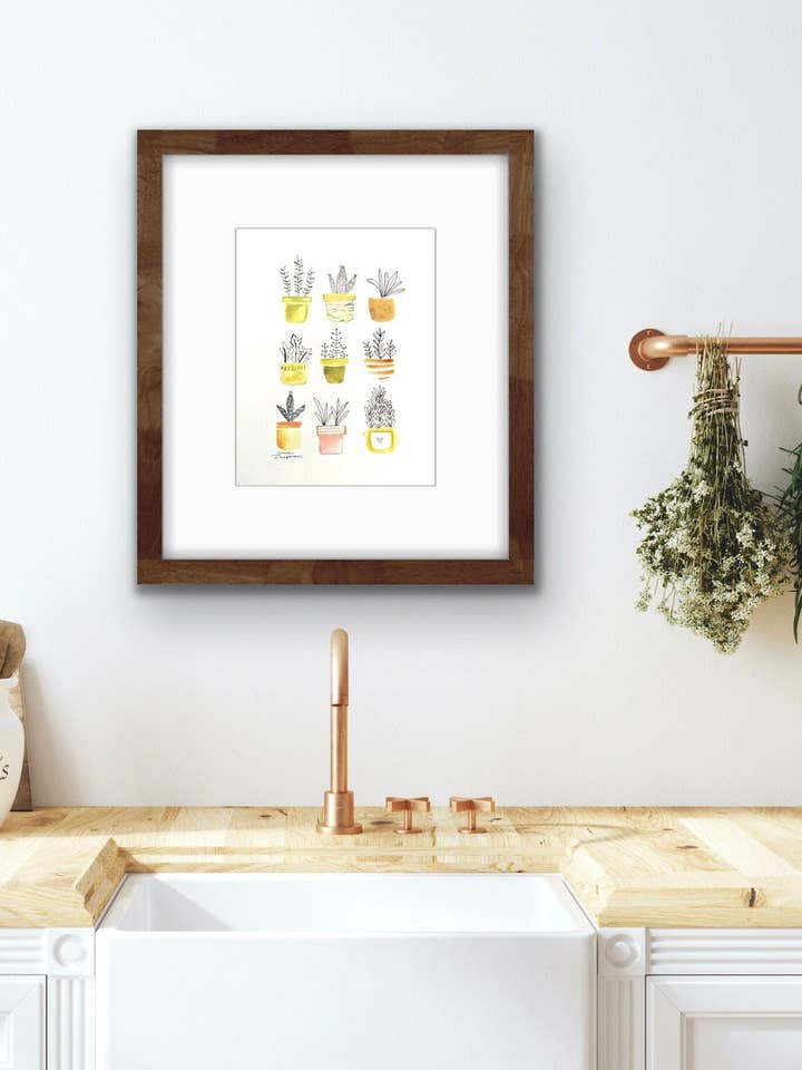 Succulent Art Print | Potted Plant Art | Spring | Succulents for wholesale by Sweet Julie Marie