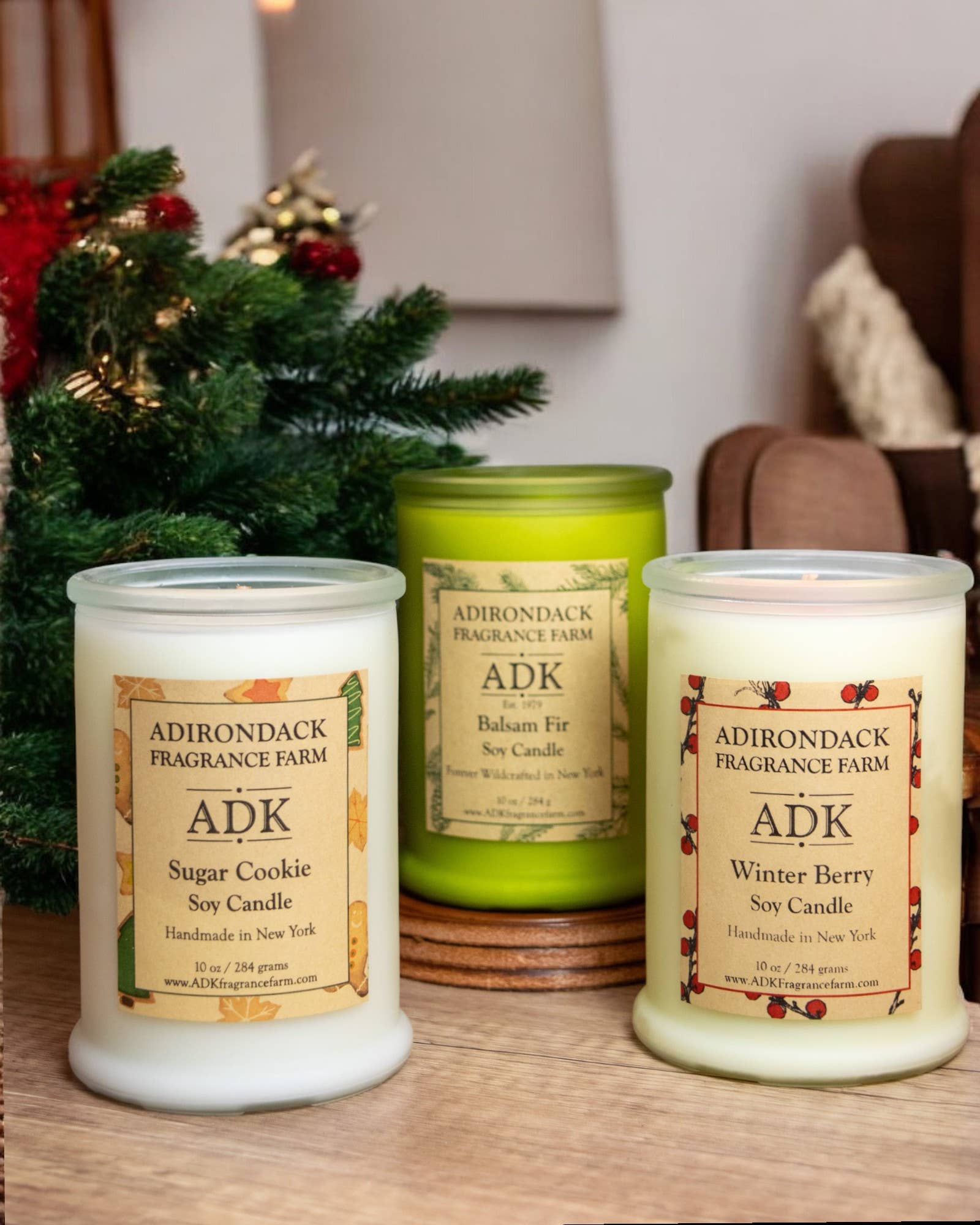 Adirondack Fragrance  Flavor Farm - Vendita all'ingrosso Candela in vasetto - Set regalo di candele natalizie da 3 x 10 oz1