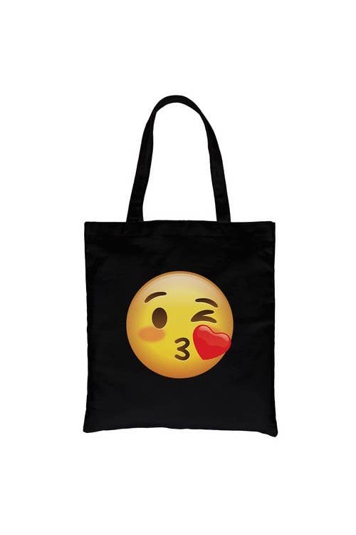 365 In Love - Wholesale Tote Bag - Women's - Emoji-Wink Kiss Canvas Bag0