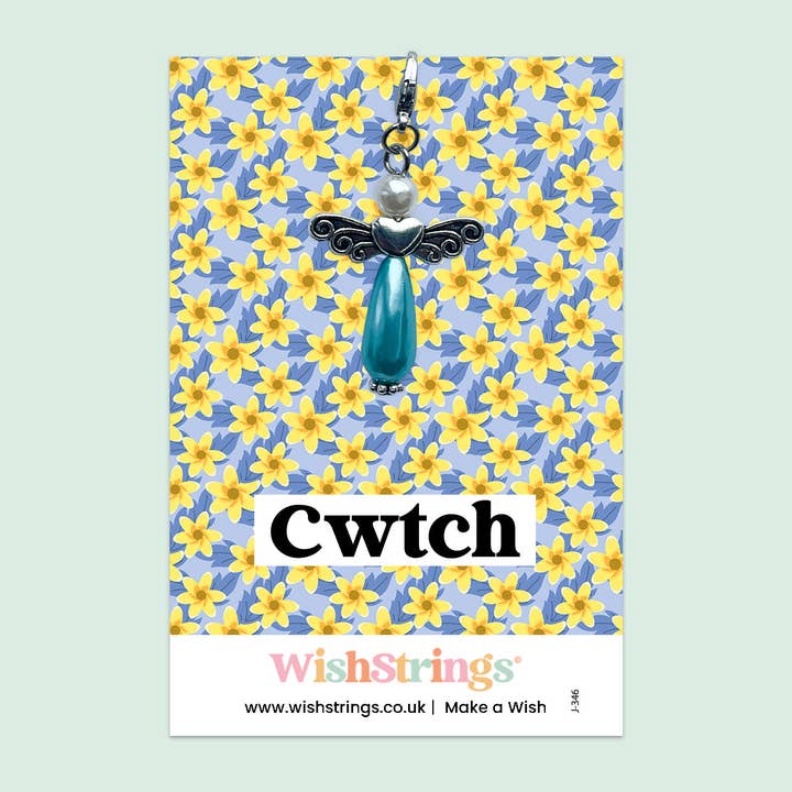 Cwtch, Welsh - Wish Angels, Clip on Keepsake | J346 for wholesale by WishStrings