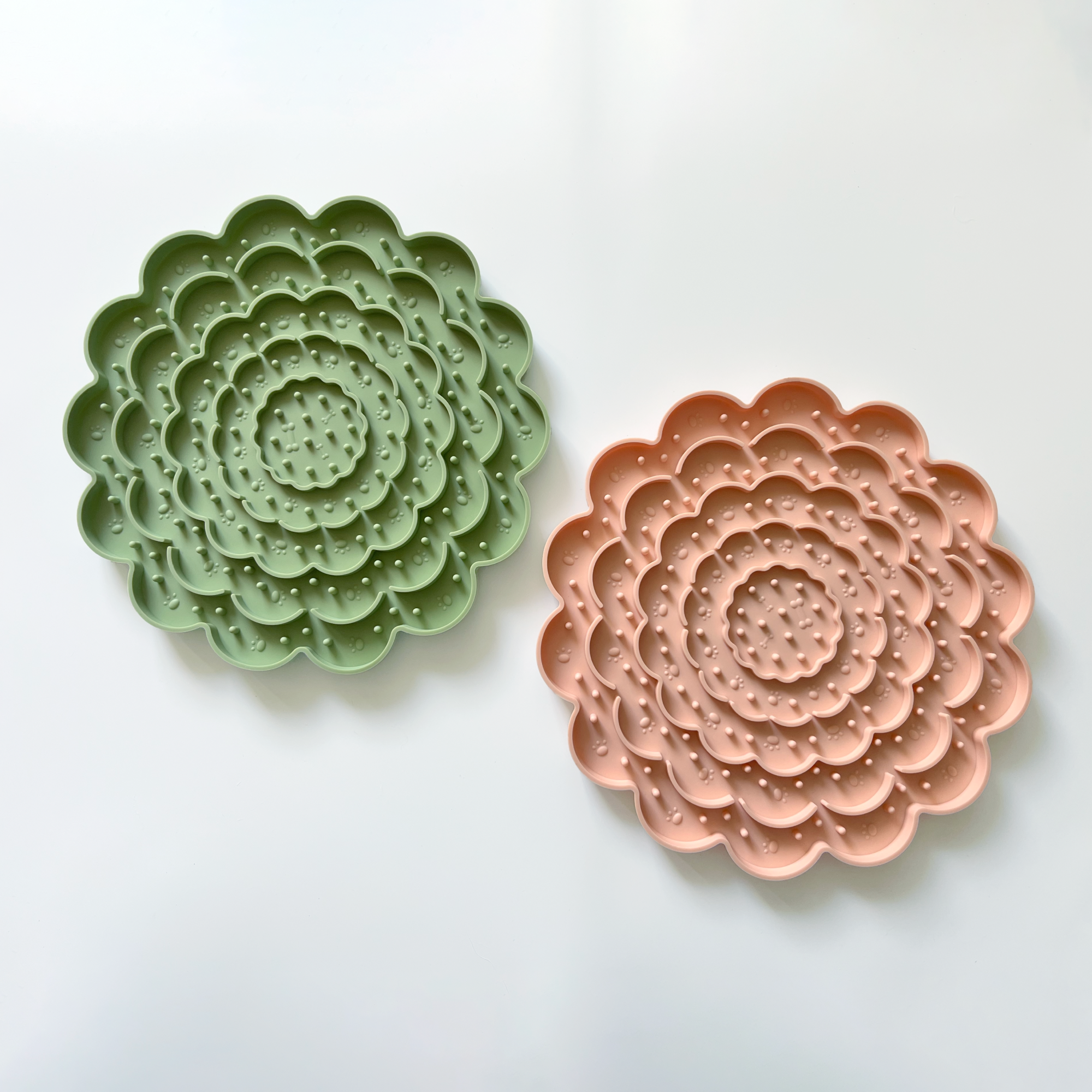 Glacier's Goodies - Wholesale Pet Food Mat - Dog - Hana Lick Mat – Floral Enrichment Mat (8”) – Sage Green4