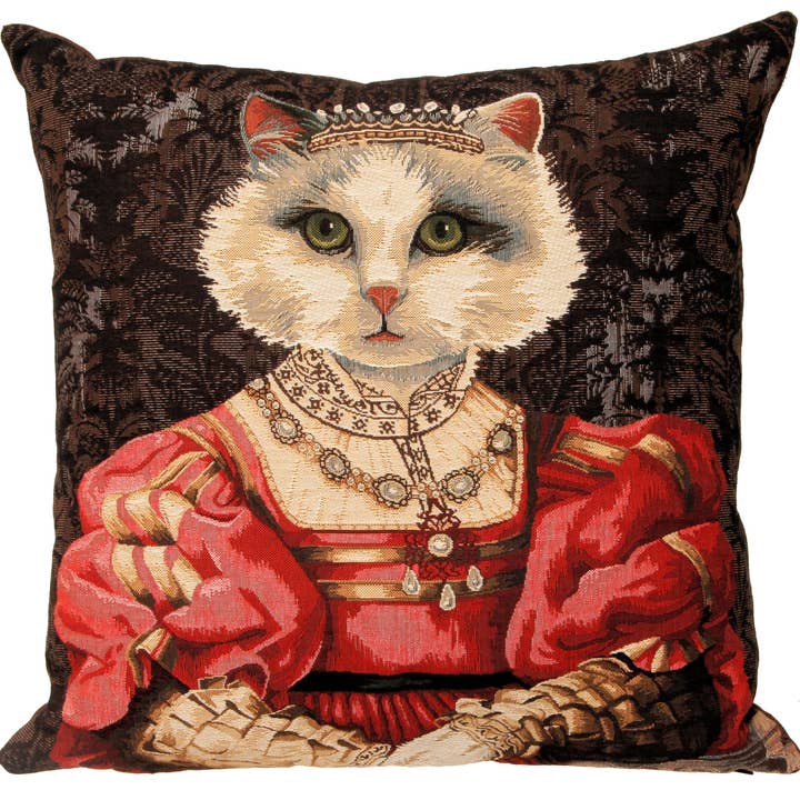 yapatkwa - art of the loom - Wholesale Throw/Decorative Pillow - Cat Portrait Decorative Pillow - Cat Art - Cat Decor