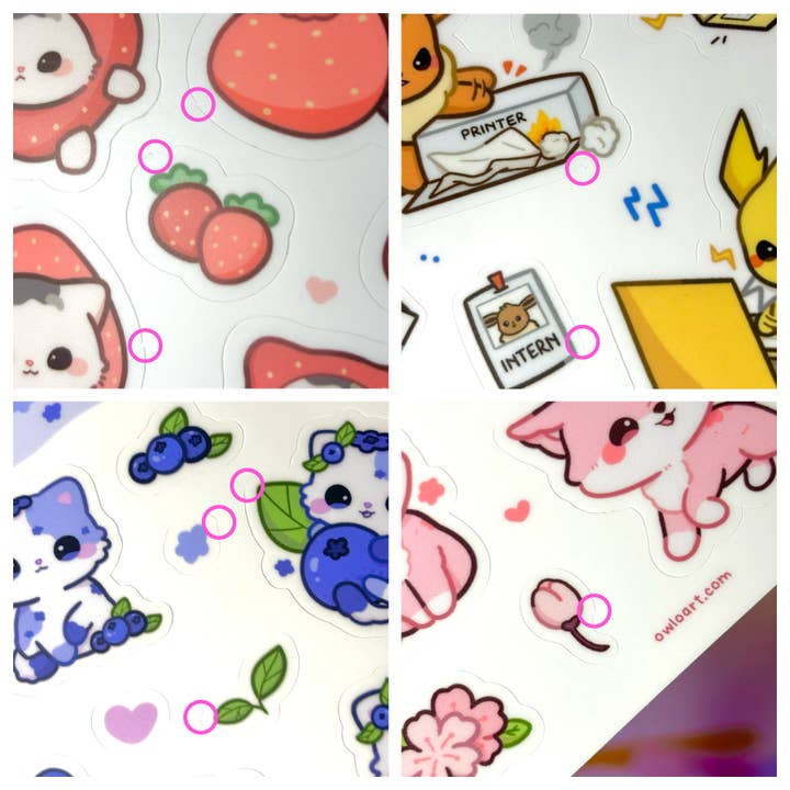owloArt - Wholesale Sticker - B-Grade Waterproof Sticker Sheet1