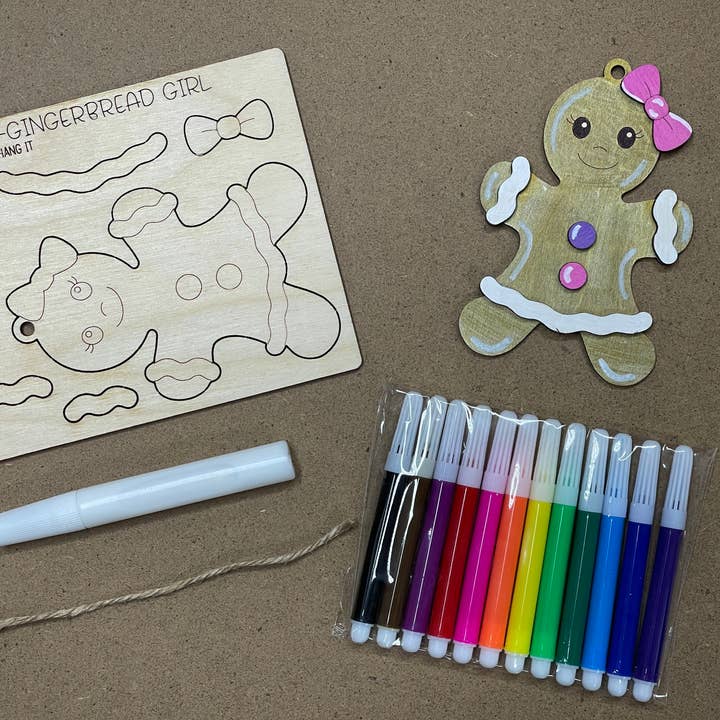 Reclaimed Woodworks Home Decor - Wholesale DIY craft kit - Gingerbread Girl Ornament Kit DIY CHRISTMAS CRAFT KIT4