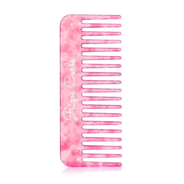 Peigne de coiffage rose à dents larges pour la vente par Rizos Curls