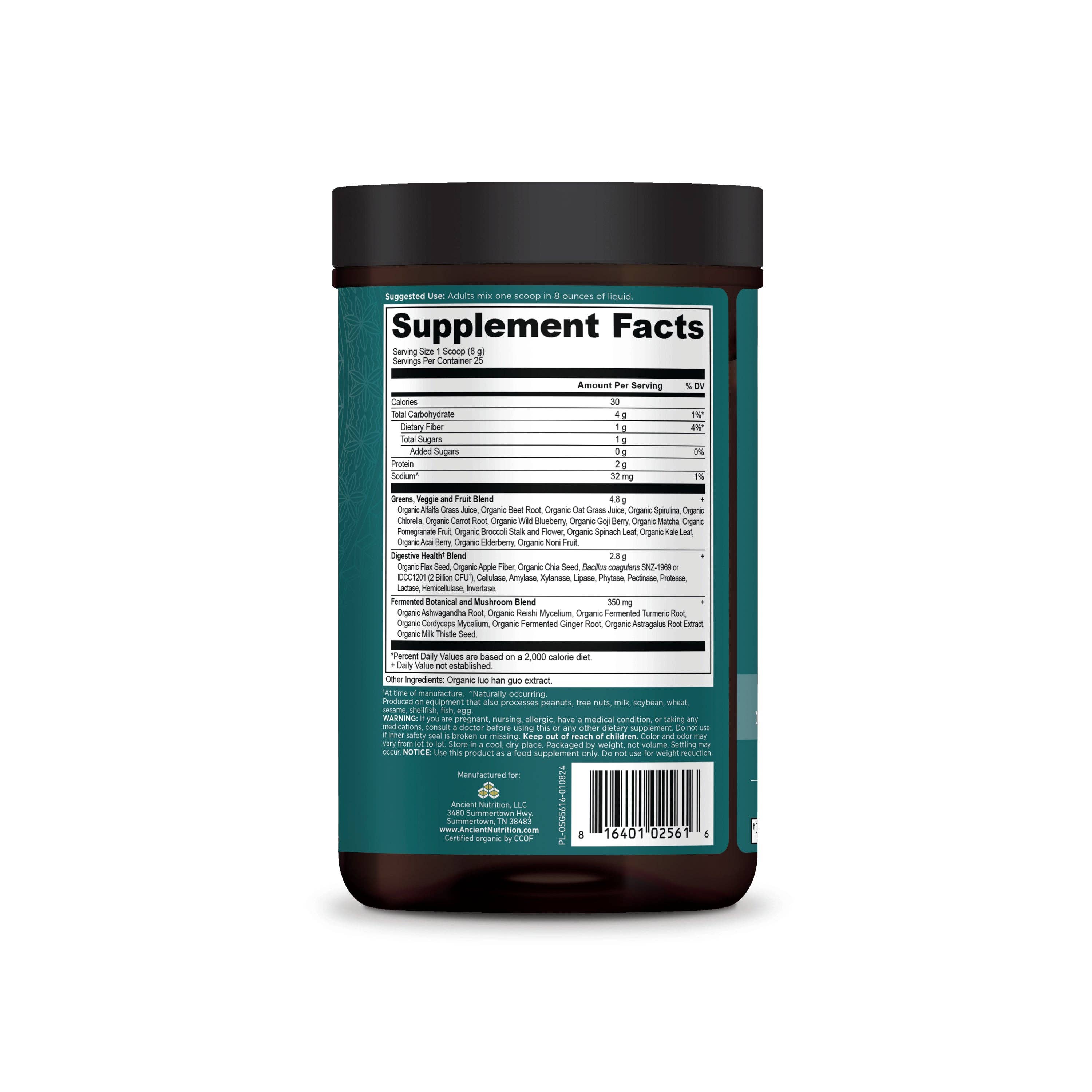 Noir SuperGreens Bio | Saveur de Poudre Verte (25 Portions) en vente sur Faire9