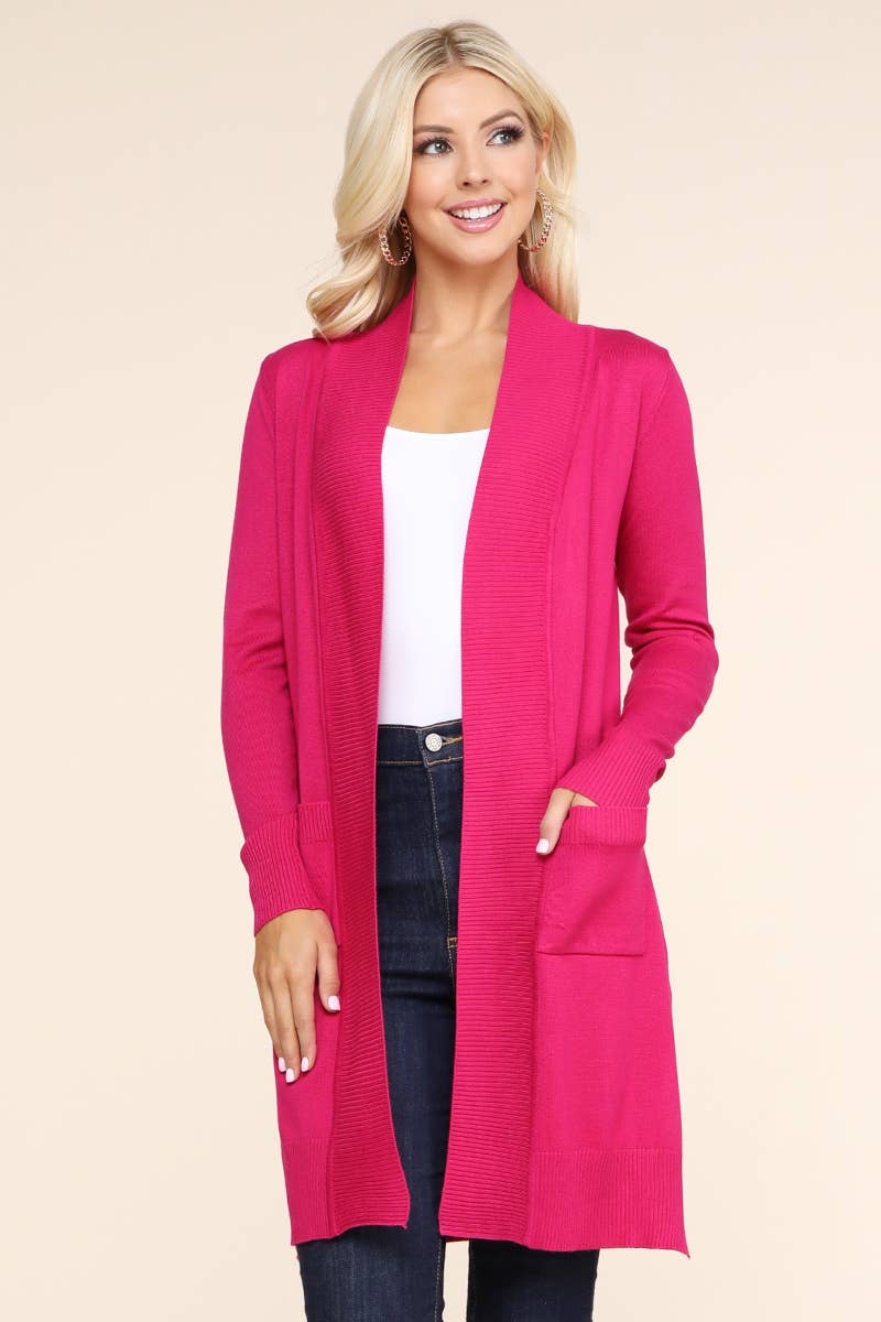 NINEXIS - Vente Cardigan – femme - AWOCAL311_CARDIGAN OUVERT À MANCHES LONGUES AVEC POCHES LATÉRALES31