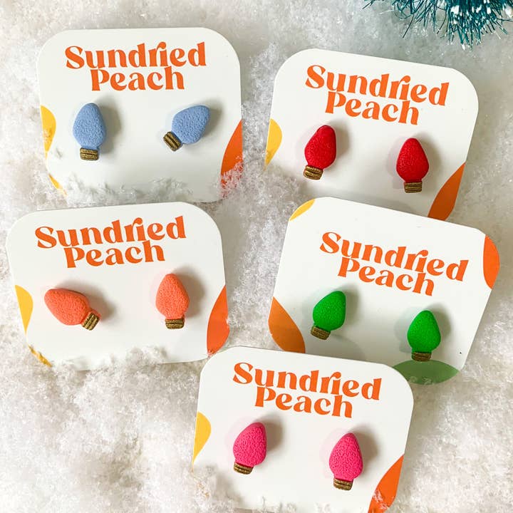 Sundried Peach - Wholesale Stud/Post Earrings - Twinkle Light Studs2