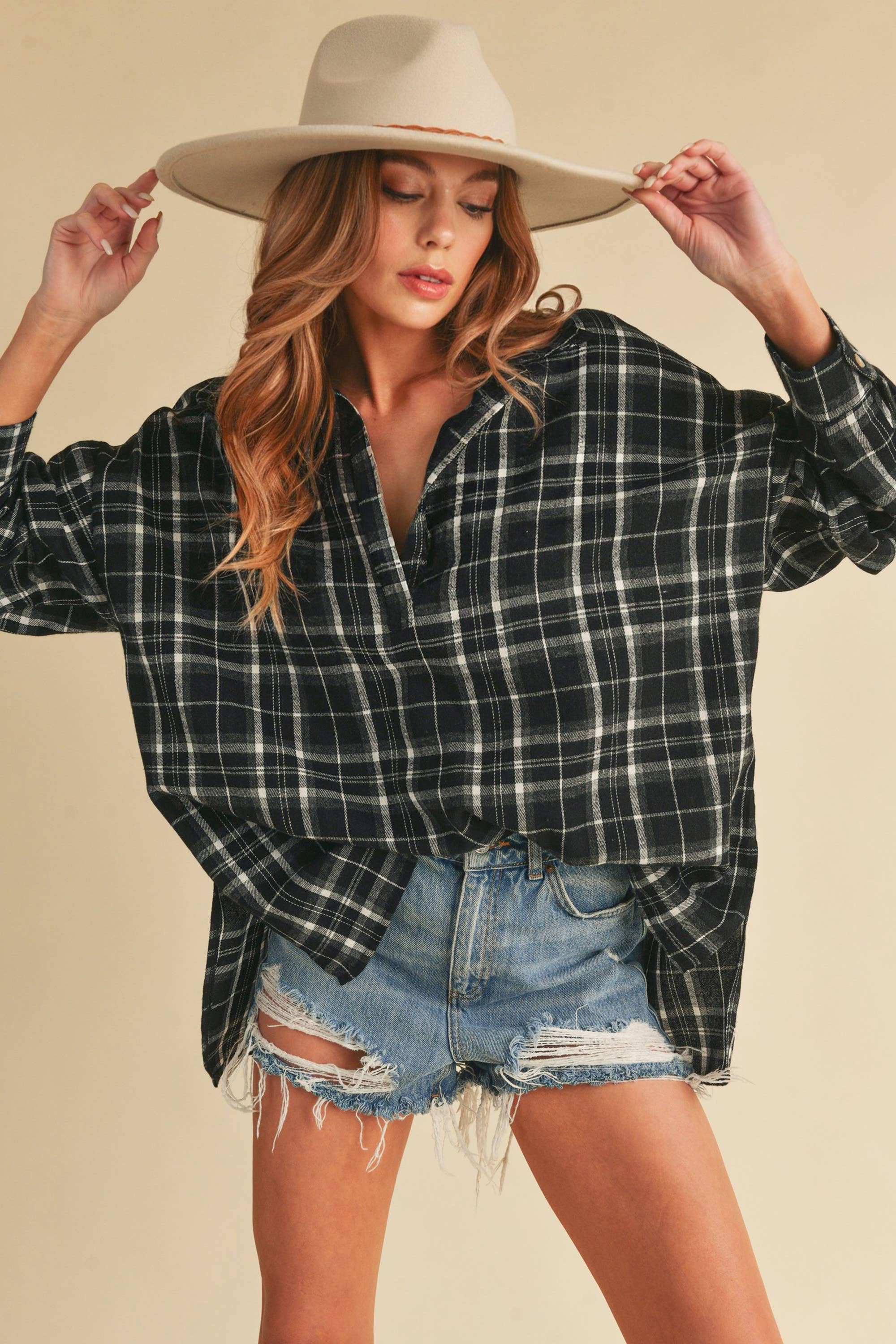 AEMI + CO - Wholesale Button Down Shirt - Women's - 8208CN Tamra Shirt 11