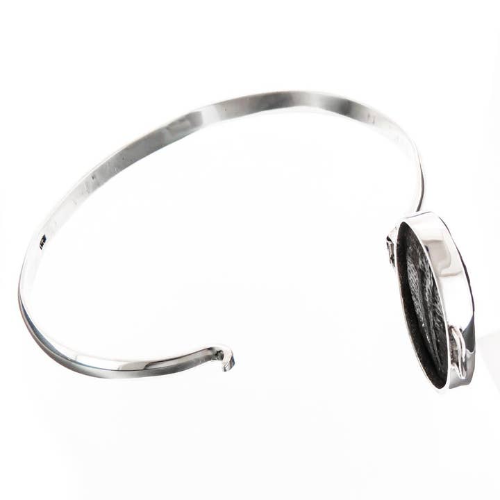 925 zilveren volledige Utah trilobiet fossiel 7" sterling manchetarmband, 1" voor wholesale door FifiRose