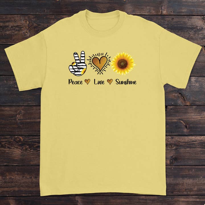 Daydream Tees Peace, Love & Sunshine per la vendita all'ingrosso da parte di Daydream Tees